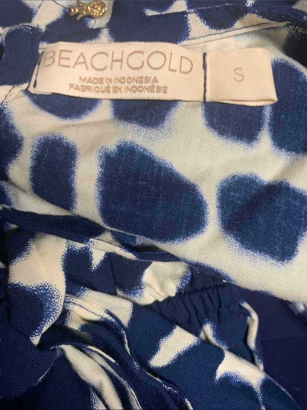 Anthropologie BEACHGOLD Navy and White Abstract Print Jumpsuit Size S - Picture 2 of 6